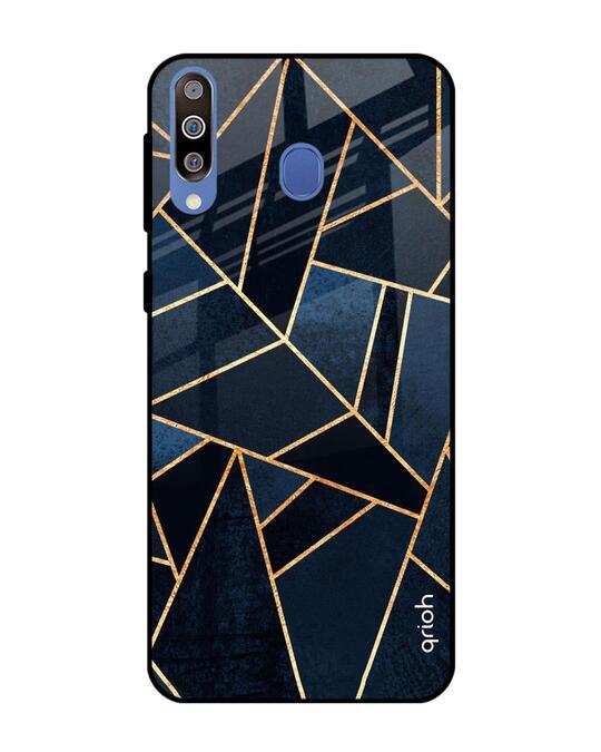 Shop Abstract Tiles Glass Case For Samsung Galaxy M40-Front