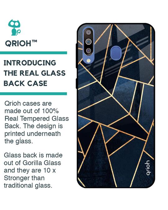 Shop Abstract Tiles Glass Case For Samsung Galaxy M40-Back