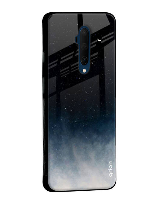 Shop Black- Blue Aura Oneplus Nord Premium Glass Case (Gorilla Glass & Shockproof Anti-Slip Silicone)-Back