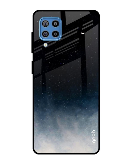 Shop Black Aura Glass Case For Samsung Galaxy F22-Front