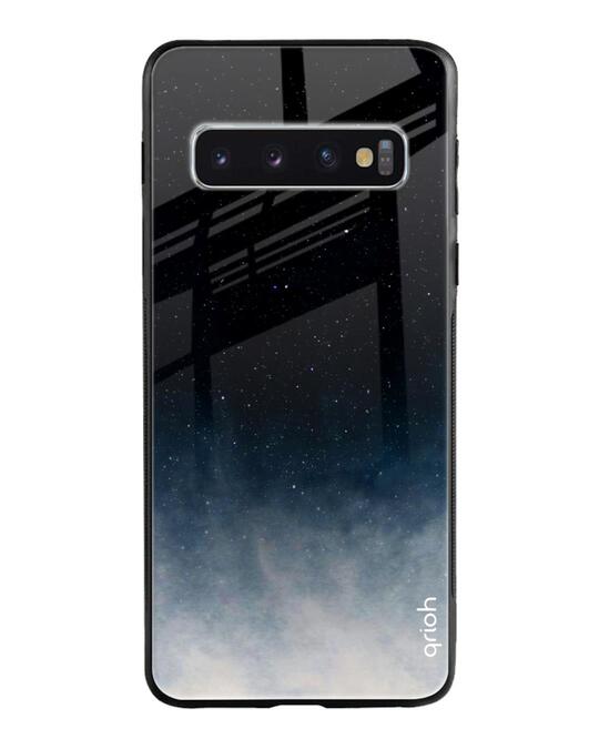 Shop Black Aura Glass Case For Samsung Galaxy S10 Plus-Front