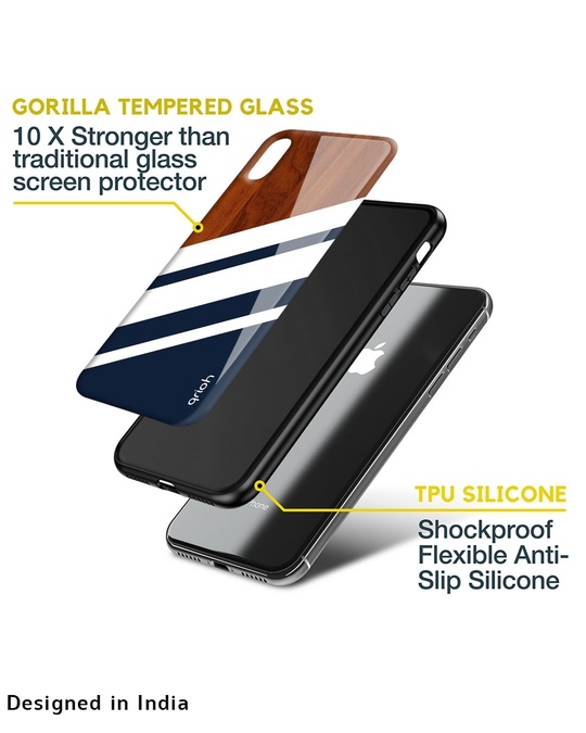 Shop Bold Stripes Glass Case For Iphone 13 Mini-Design