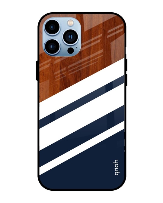 Shop Bold Stripes Glass Case For Iphone 13 Pro-Front