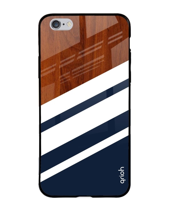Shop Bold Stripes Glass Case For Iphone 6 Plus-Front