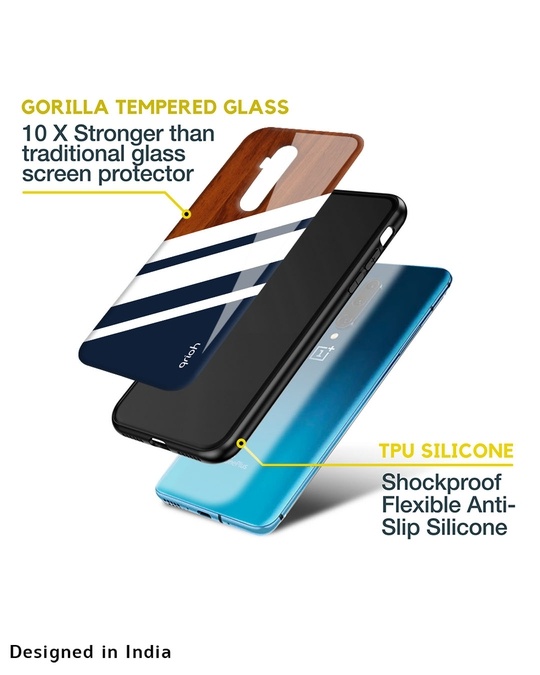 Shop Bold Stripes Glass Case For Oneplus Nord 2-Design