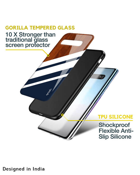 Shop Bold Stripes Glass Case For Samsung Galaxy A12-Design
