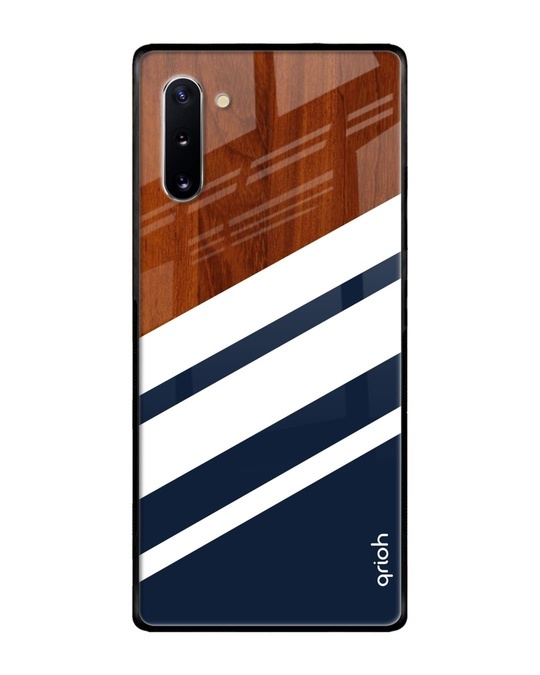 Shop Bold Stripes Glass Case For Samsung Galaxy Note 10-Front