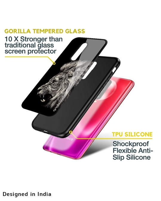 Shop Brave Lion Glass Case For Poco M3 Pro-Design