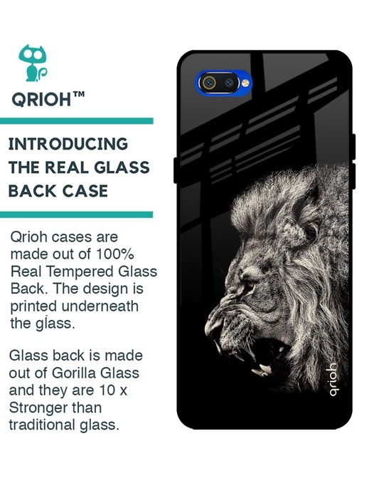 Shop Brave Lion Glass Case For Realme C2-Back