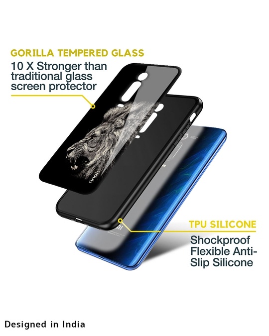 Shop Brave Lion Glass Case For Redmi Note 10t 5g-Design