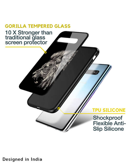 Shop Brave Lion Glass Case For Samsung Galaxy A12-Design