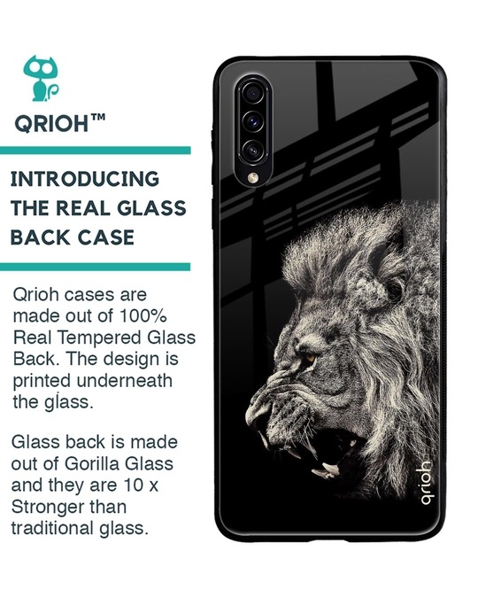 Shop Brave Lion Glass Case For Samsung Galaxy A50s-Back