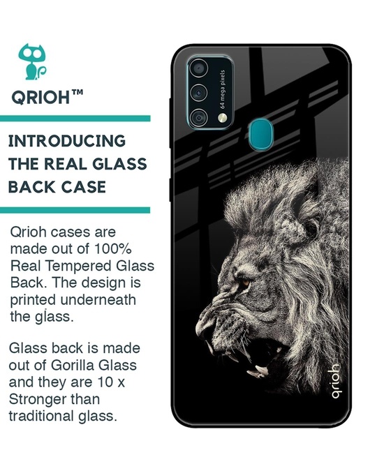 Shop Brave Lion Glass Case For Samsung Galaxy F41-Back