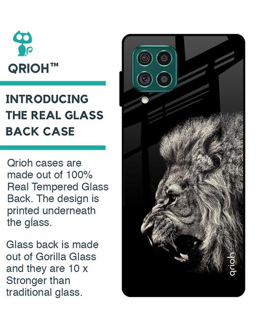 Shop Brave Lion Glass Case For Samsung Galaxy F62-Back