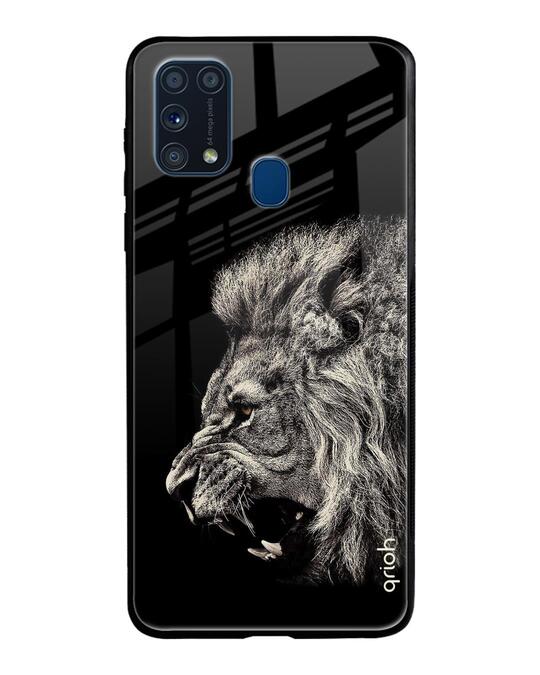 Shop Brave Lion Glass Case For Samsung Galaxy M31 Prime-Front