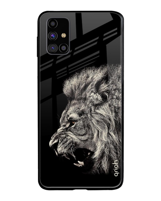 Shop Brave Lion Glass Case For Samsung Galaxy M31s-Front