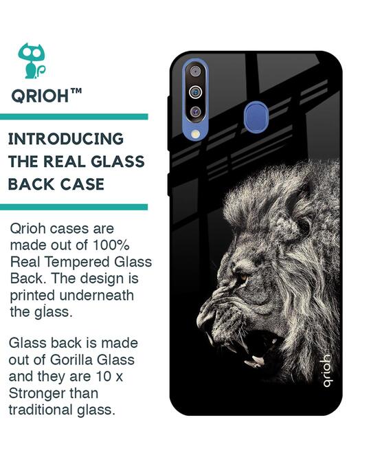 Shop Brave Lion Glass Case For Samsung Galaxy M40-Back