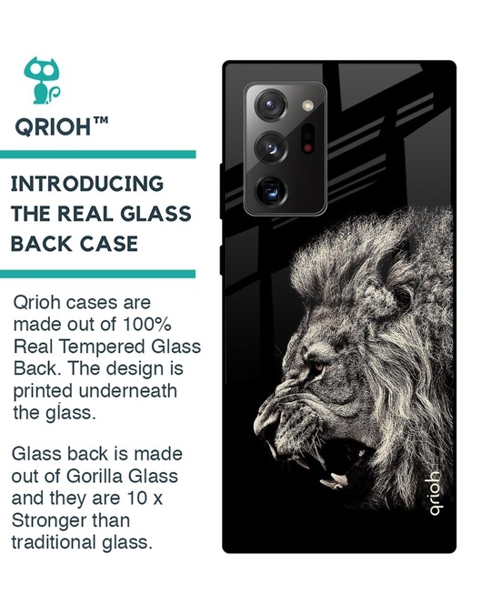 Shop Brave Lion Glass Case For Samsung Galaxy Note 20 Ultra-Back