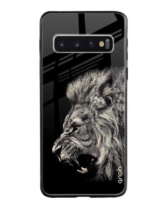Shop Brave Lion Glass Case For Samsung Galaxy S10-Front