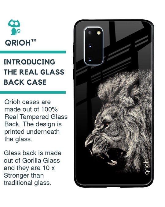 Shop Brave Lion Glass Case For Samsung Galaxy S20-Back