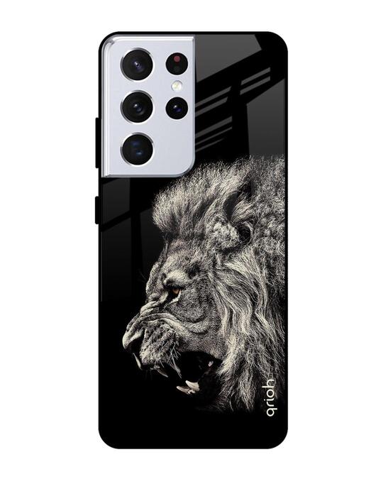 Shop Brave Lion Glass Case For Samsung Galaxy S21 Ultra