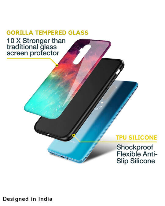 Shop Colorful Aura Glass Case For Oneplus 8t-Full