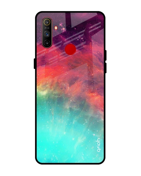 Shop Colorful Aura Glass Case For Realme C3-Front