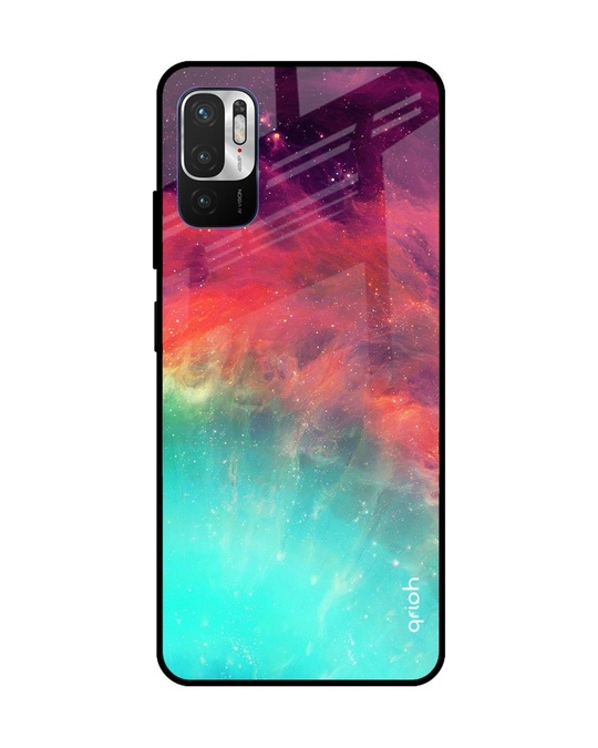 Shop Colorful Aura Glass Case For Redmi Note 10t 5g-Front