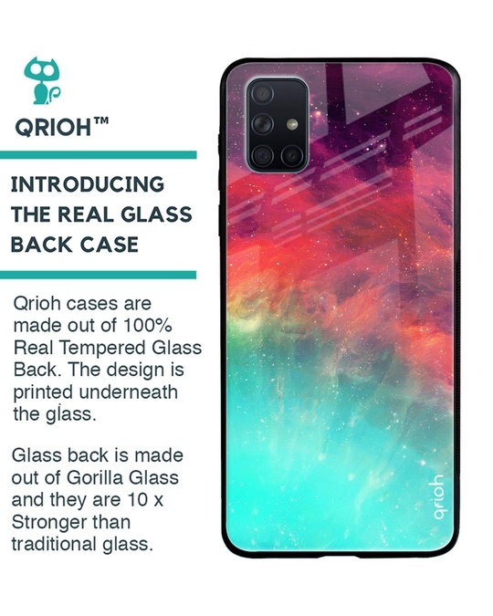 Shop Colorful Aura Glass Case For Samsung Galaxy A71-Back