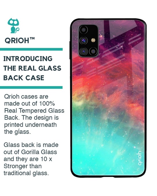 Shop Colorful Aura Glass Case For Samsung Galaxy M31s-Back