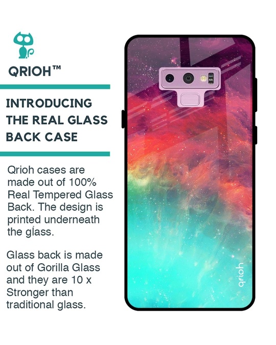 Shop Colorful Aura Glass Case For Samsung Galaxy Note 9-Back