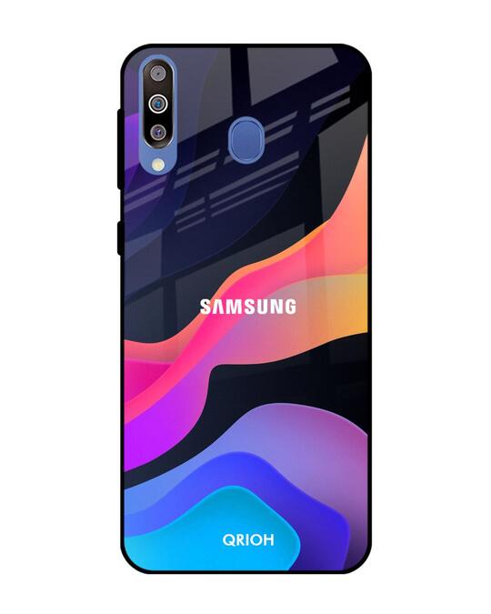 Shop Colorful Fluid Glass Case For Samsung Galaxy M40-Front