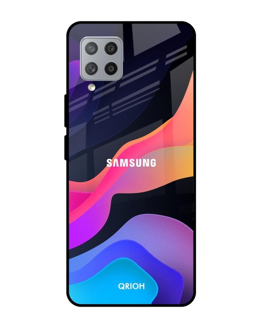 Shop Colorful Fluid Glass Case For Samsung Galaxy M42-Front