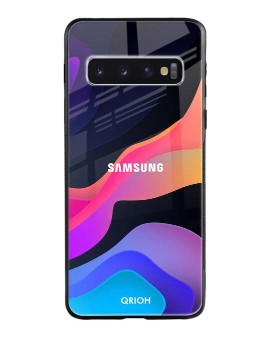 Shop Colorful Fluid Glass Case For Samsung Galaxy S10-Front