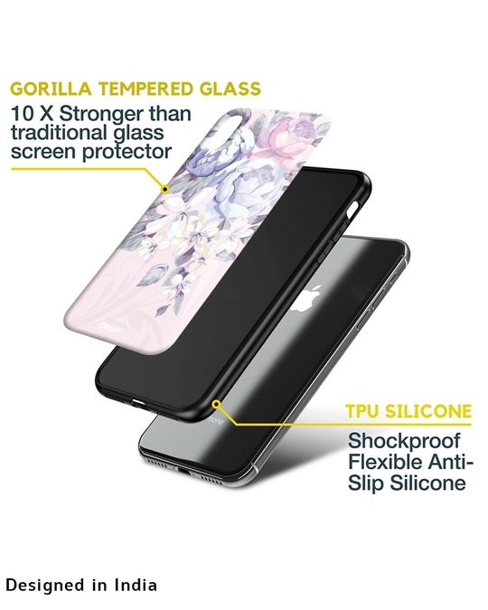 Shop Elegant Floral Glass Case For Iphone 13 Mini-Design