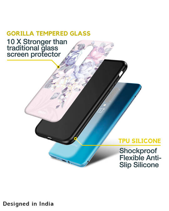 Shop Elegant Floral Glass Case For Oneplus 8t-Full