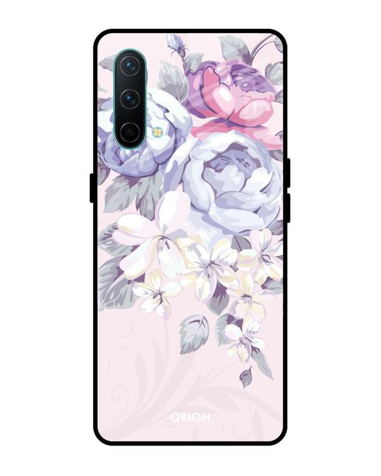 Shop Elegant Floral Glass Case For Oneplus Nord Ce-Front