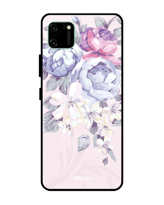 Shop Elegant Floral Glass Case For Realme C11-Front