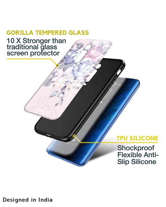 Shop Elegant Floral Glass Case For Redmi Note 10t 5g-Design
