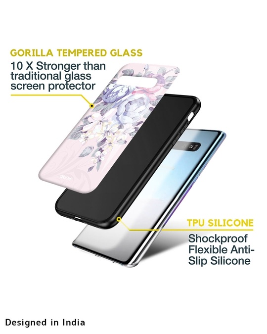 Shop Elegant Floral Glass Case For Samsung Galaxy A21s-Design