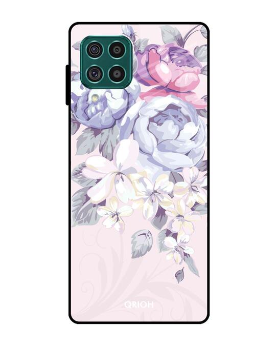 Shop Elegant Floral Glass Case For Samsung Galaxy F62