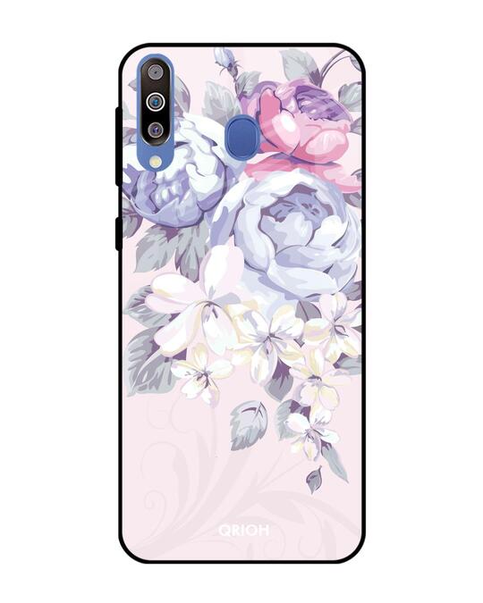 Shop Elegant Floral Glass Case For Samsung Galaxy M40