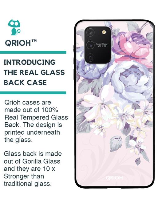 Shop Elegant Floral Glass Case For Samsung Galaxy S10 Lite-Back