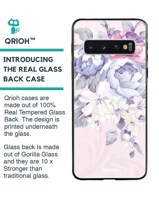 Shop Elegant Floral Glass Case For Samsung Galaxy S10-Back