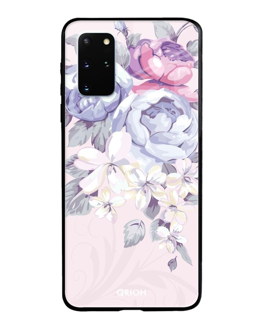 Shop Elegant Floral Glass Case For Samsung Galaxy S20 Plus-Front