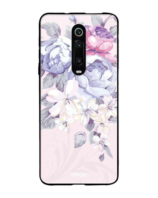 Shop Xiaomi Redmi K20 Elegant Floral Glass Case-Front