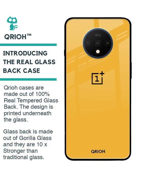 Shop Fluorescent Yellow Glass Case For Oneplus 7t-Design