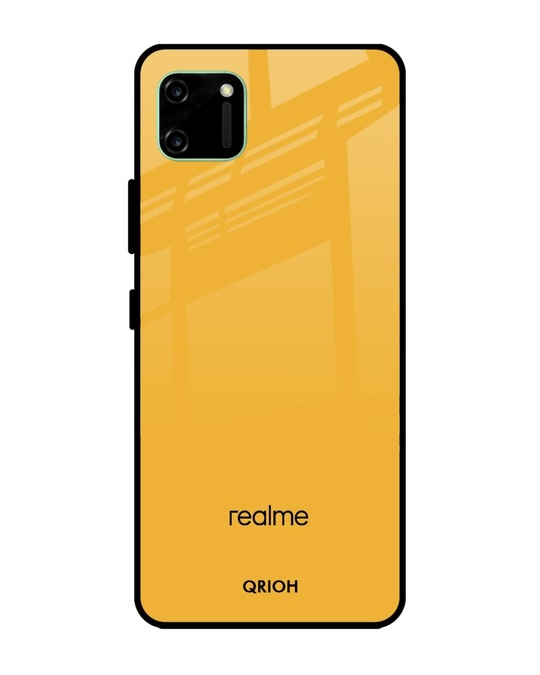 Shop Fluorescent Yellow Glass Case For Realme C11-Front