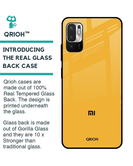 Shop Fluorescent Yellow Glass Case For Redmi Note 10t 5g-Back