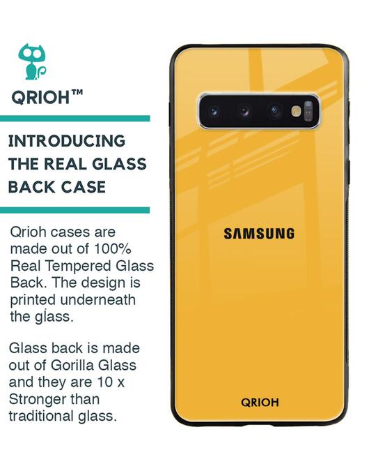 Shop Fluorescent Yellow Glass Case For Samsung Galaxy S10-Back